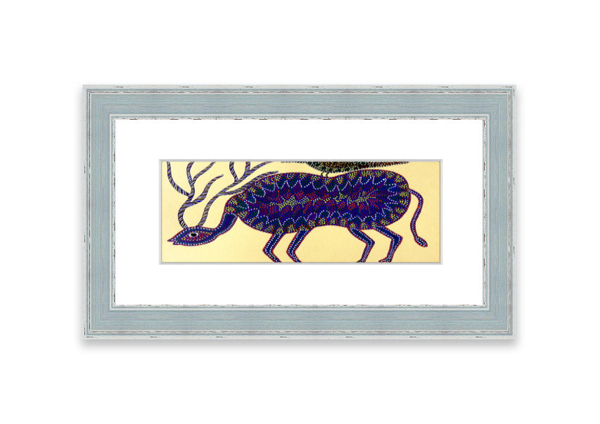 A beautifully framed print titled 'Animals Together' featuring vibrant wildlife art, available in various frame colors.