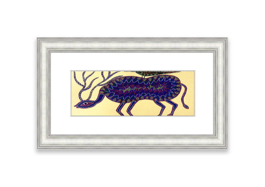 A beautifully framed print titled 'Animals Together' featuring vibrant wildlife art, available in various frame colors.