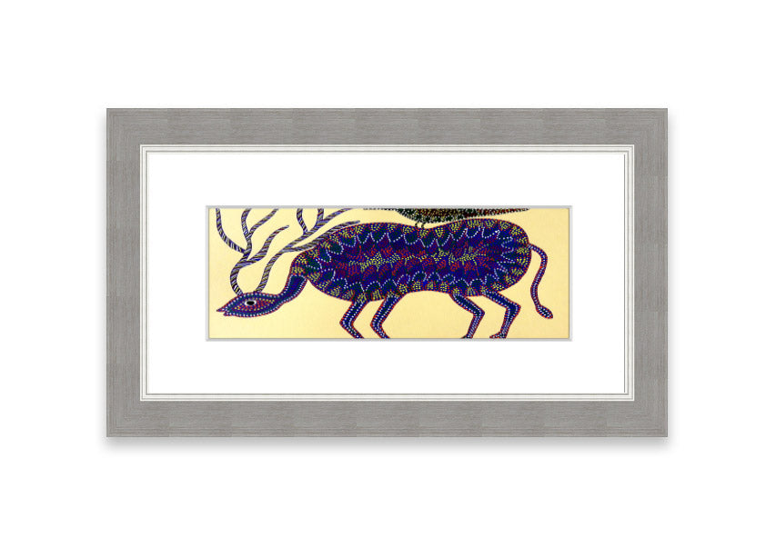 A beautifully framed print titled 'Animals Together' featuring vibrant wildlife art, available in various frame colors.