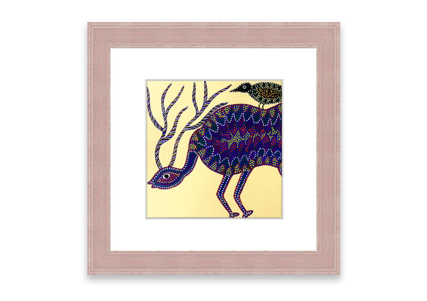 A beautifully framed print titled 'Animals Together' featuring vibrant wildlife art, available in various frame colors.