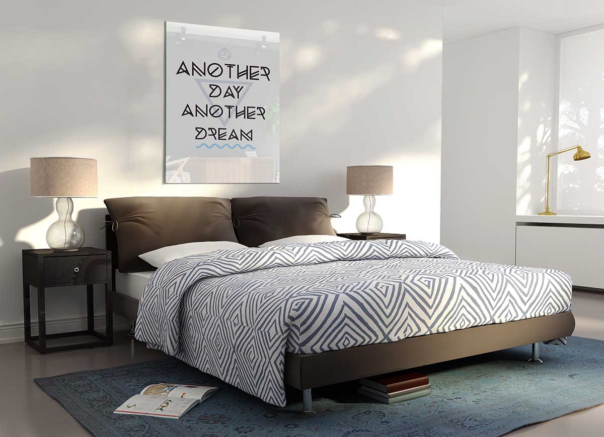 Another Day Another Dream glass print featuring modern design, perfect for stylish home decor.