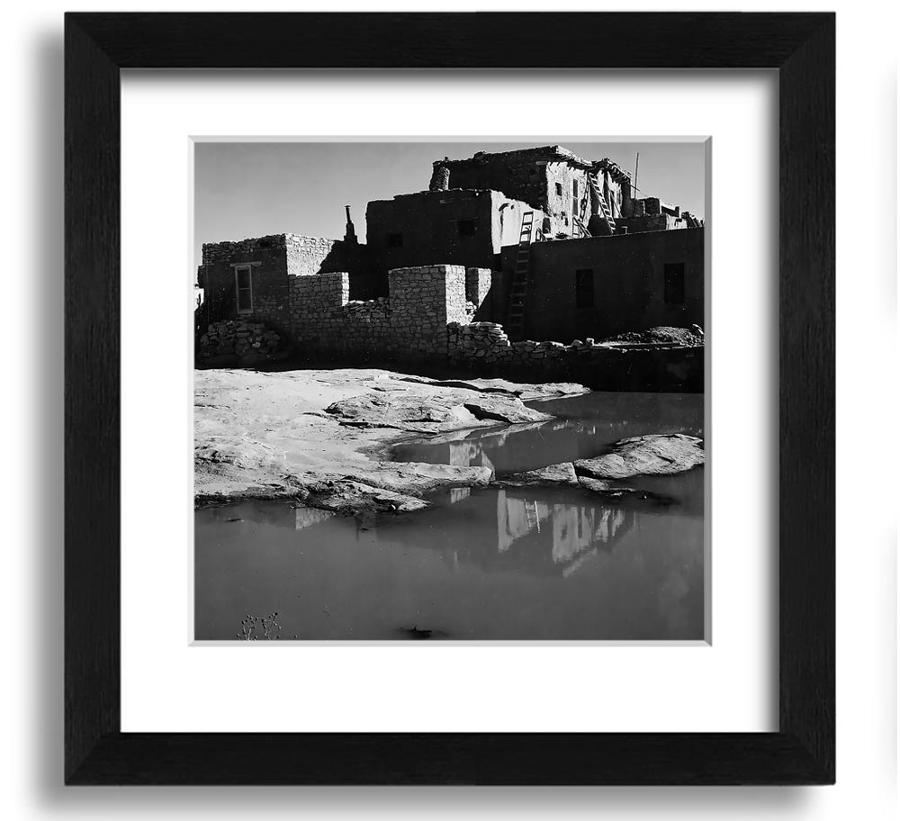 Ansel Adams Acoma Pueblo 3 framed print showcasing stunning black-and-white landscape photography.