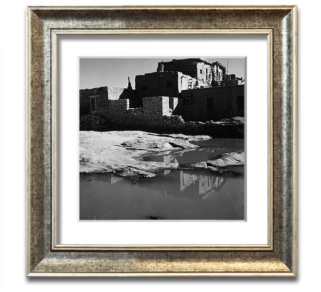 Ansel Adams Acoma Pueblo 3 framed print showcasing stunning black-and-white landscape photography.