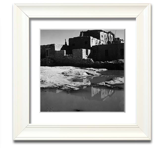 Ansel Adams Acoma Pueblo 3 framed print showcasing stunning black-and-white landscape photography.