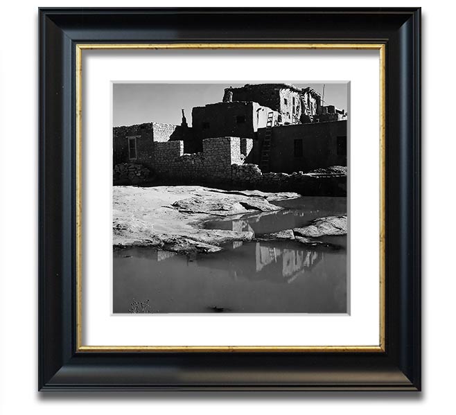 Ansel Adams Acoma Pueblo 3 framed print showcasing stunning black-and-white landscape photography.