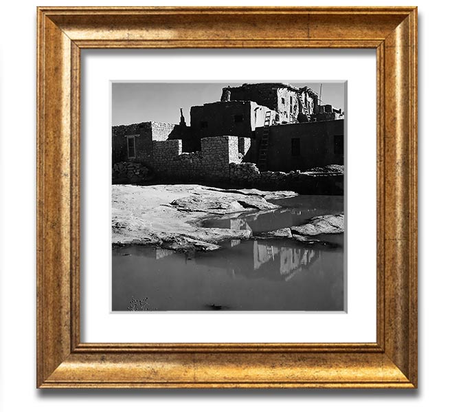 Ansel Adams Acoma Pueblo 3 framed print showcasing stunning black-and-white landscape photography.