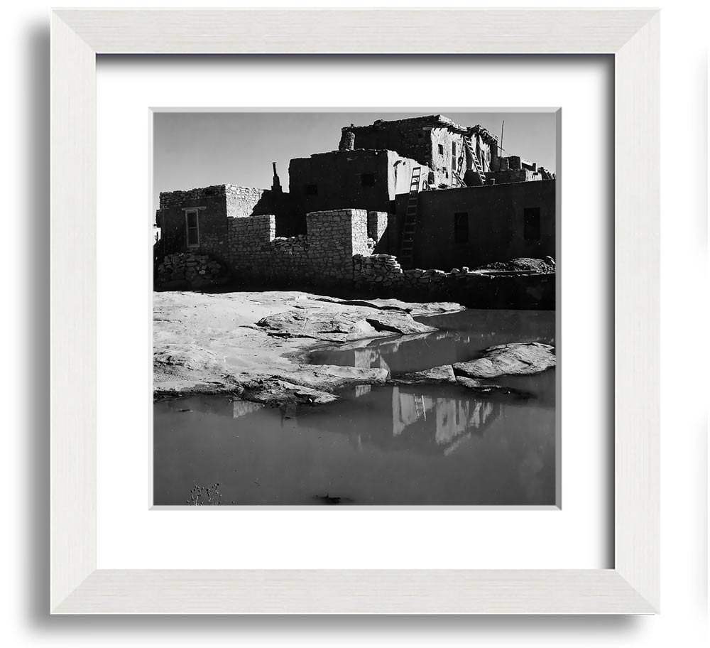 Ansel Adams Acoma Pueblo 3 framed print showcasing stunning black-and-white landscape photography.