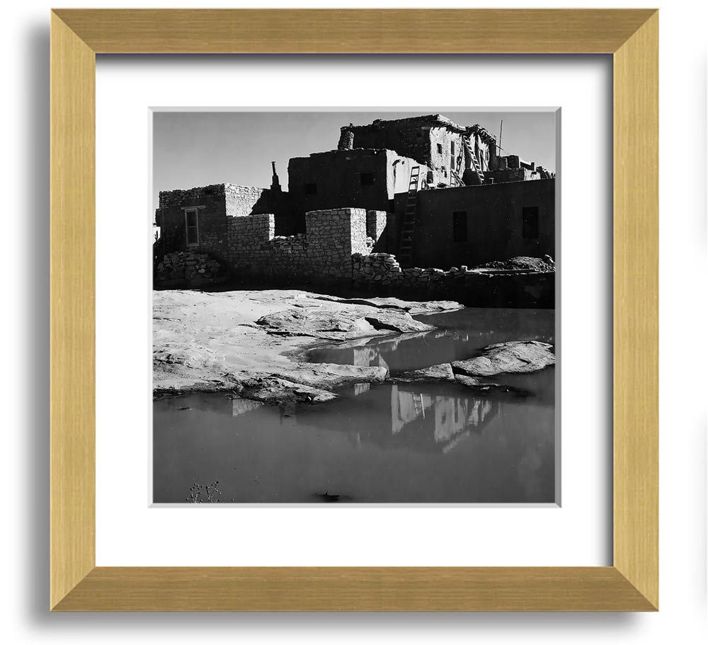 Ansel Adams Acoma Pueblo 3 framed print showcasing stunning black-and-white landscape photography.