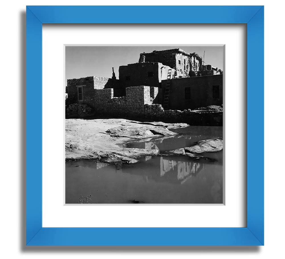 Ansel Adams Acoma Pueblo 3 framed print showcasing stunning black-and-white landscape photography.