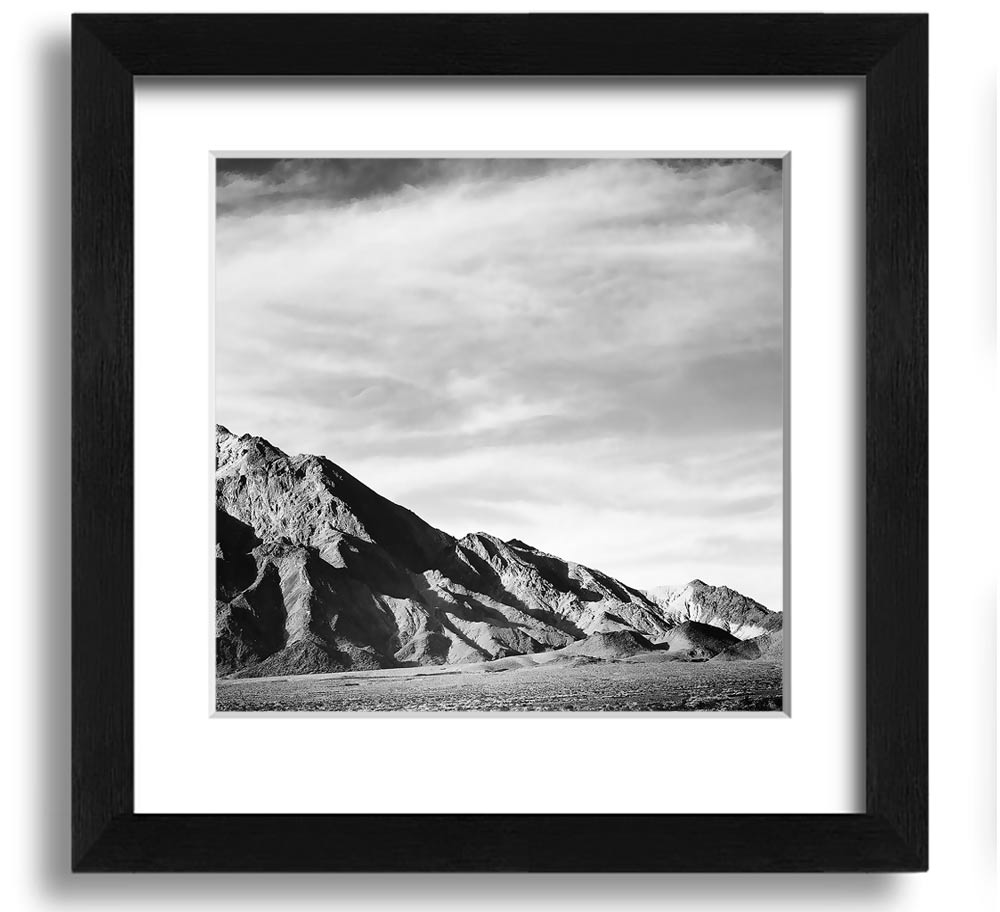 Ansel Adams Death Valley 2 Square Framed Print showcasing stunning desert landscapes, framed in a stylish border.