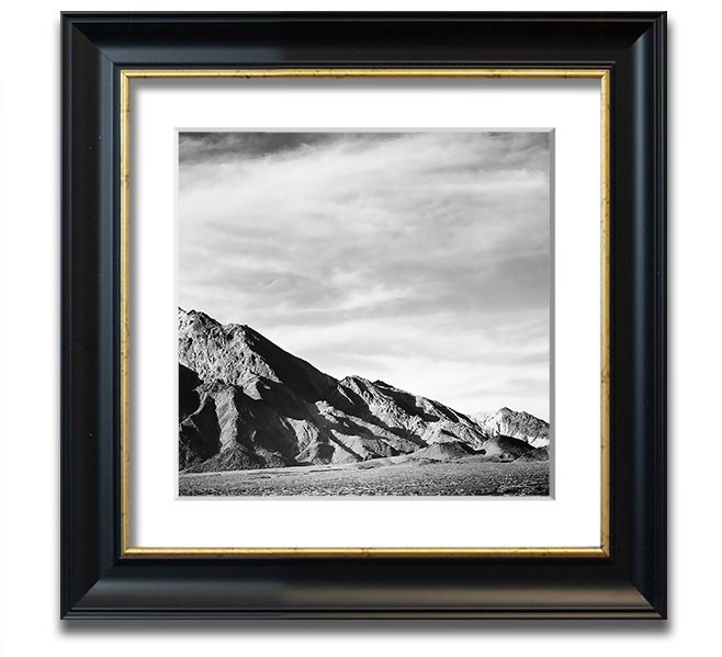 Ansel Adams Death Valley 2 Square Framed Print showcasing stunning desert landscapes, framed in a stylish border.