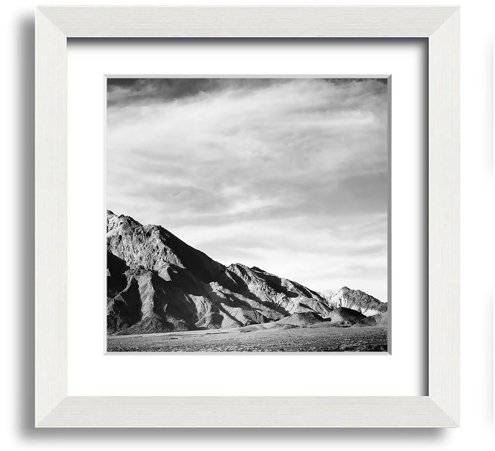 Ansel Adams Death Valley 2 Square Framed Print showcasing stunning desert landscapes, framed in a stylish border.