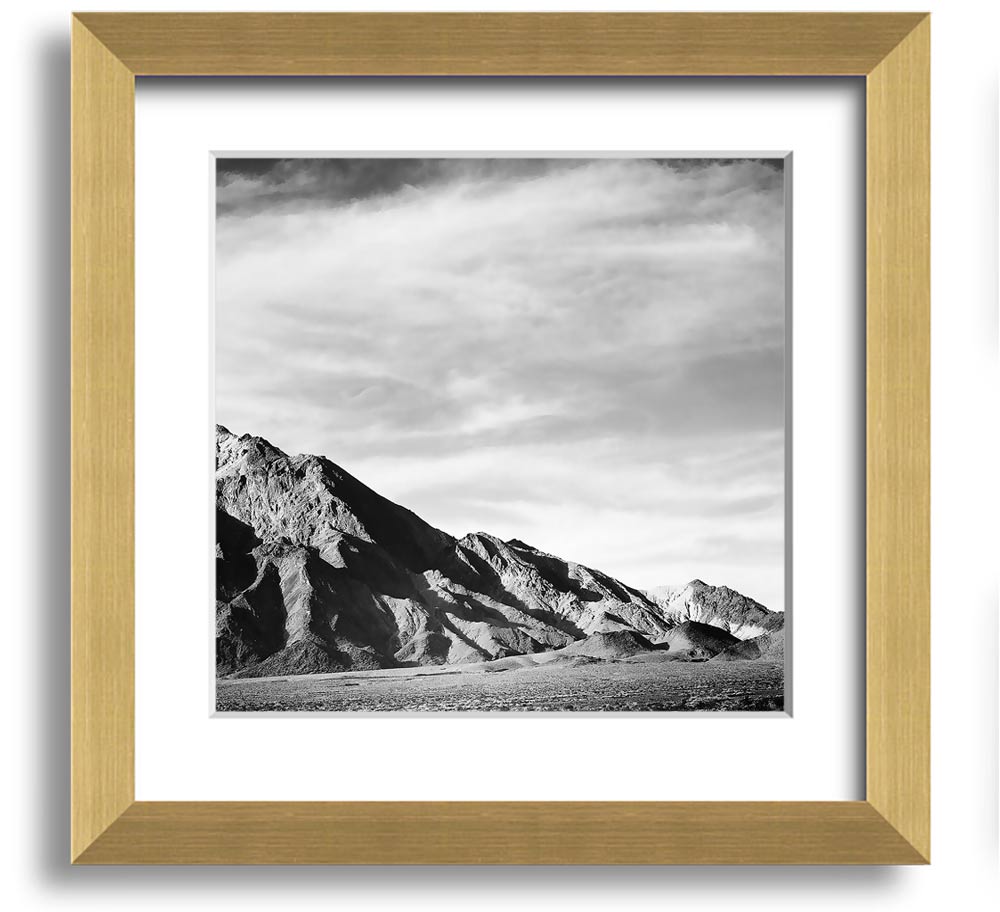 Ansel Adams Death Valley 2 Square Framed Print showcasing stunning desert landscapes, framed in a stylish border.