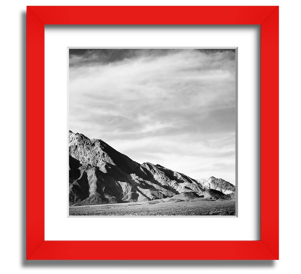 Ansel Adams Death Valley 2 Square Framed Print showcasing stunning desert landscapes, framed in a stylish border.