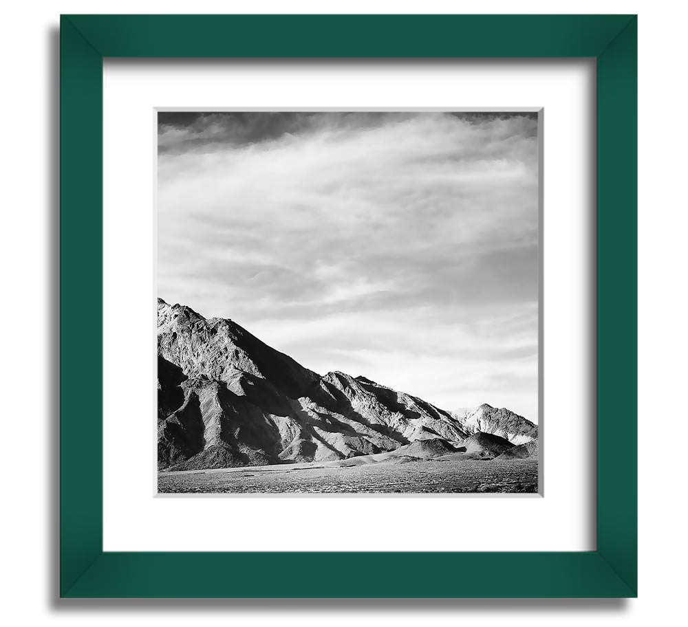 Ansel Adams Death Valley 2 Square Framed Print showcasing stunning desert landscapes, framed in a stylish border.