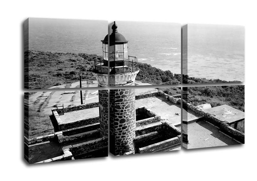 Ansel Adams Faro Isla De Culebritas 2 canvas art mounted on a 44mm box frame, showcasing stunning natural scenery.