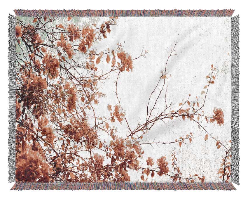 Antique Cherry Blossom throw blanket made from 100% cotton, featuring a beautiful floral design in soft colors, perfect for home decor.