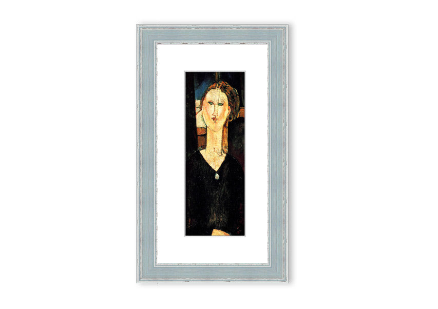 Framed print of 'Antonia By Modigliani' showcasing elegant artwork in a stylish frame.