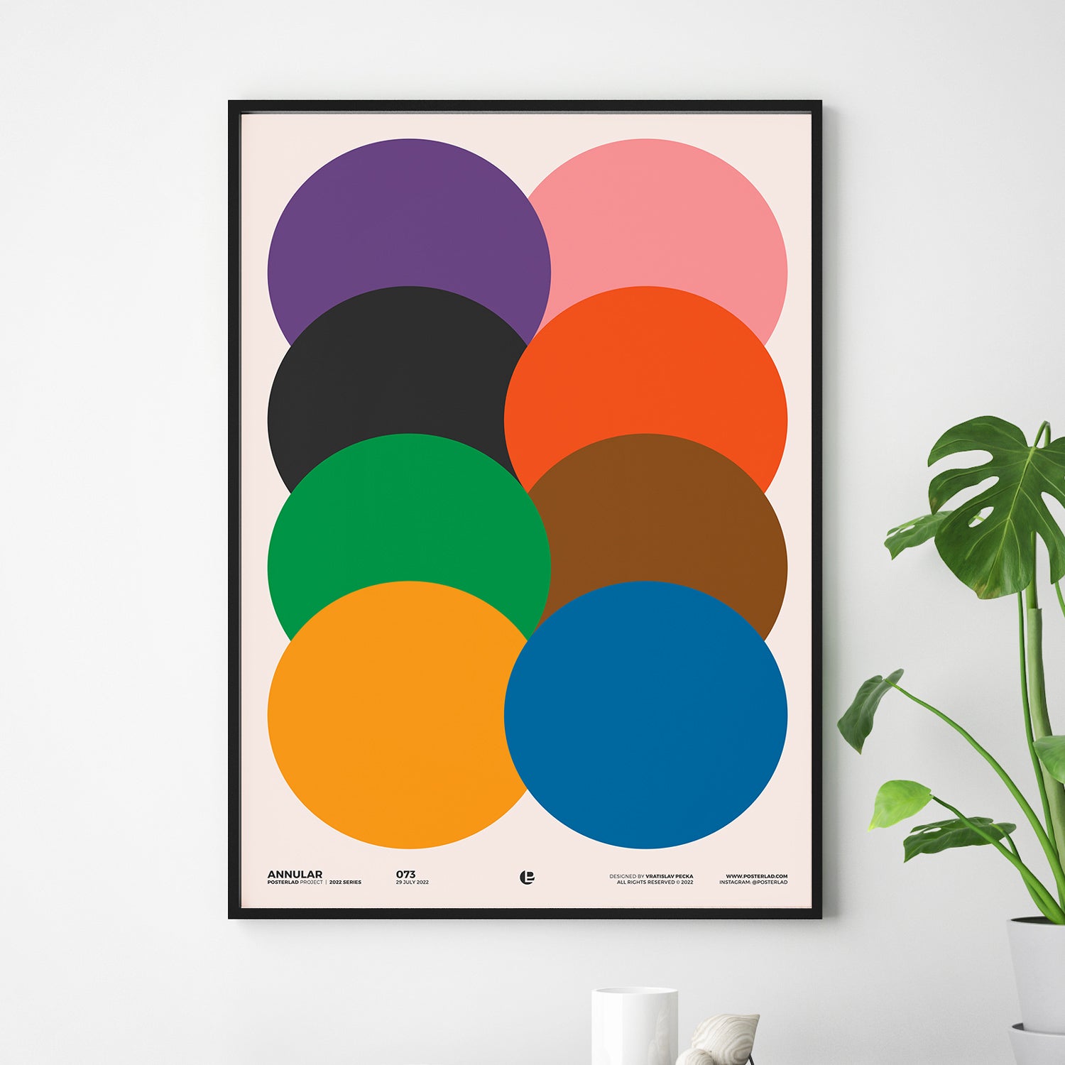 Annular colorful print poster on thick matte paper, showcasing vibrant colors and intricate details, perfect for home or office decor.