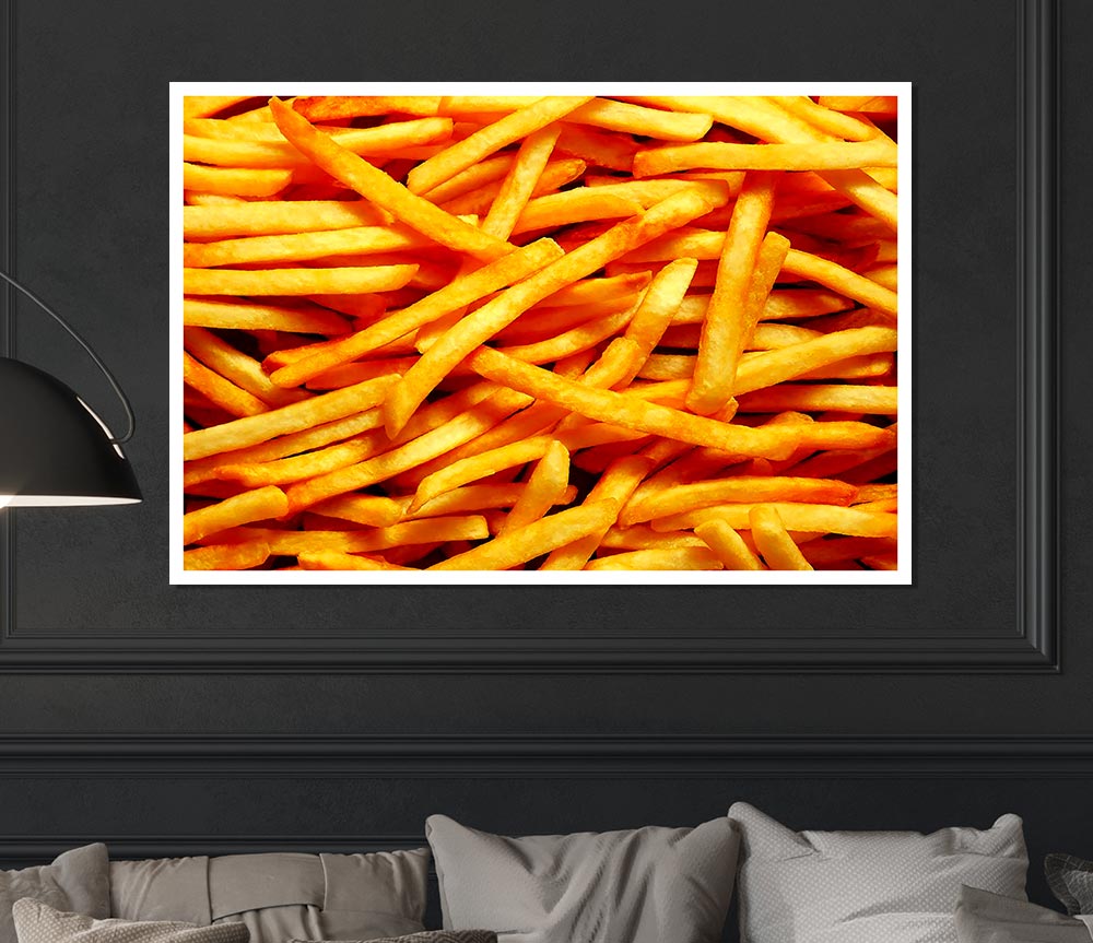 Any One For Chips canvas poster featuring vibrant colors and playful design, ready to display or frame.