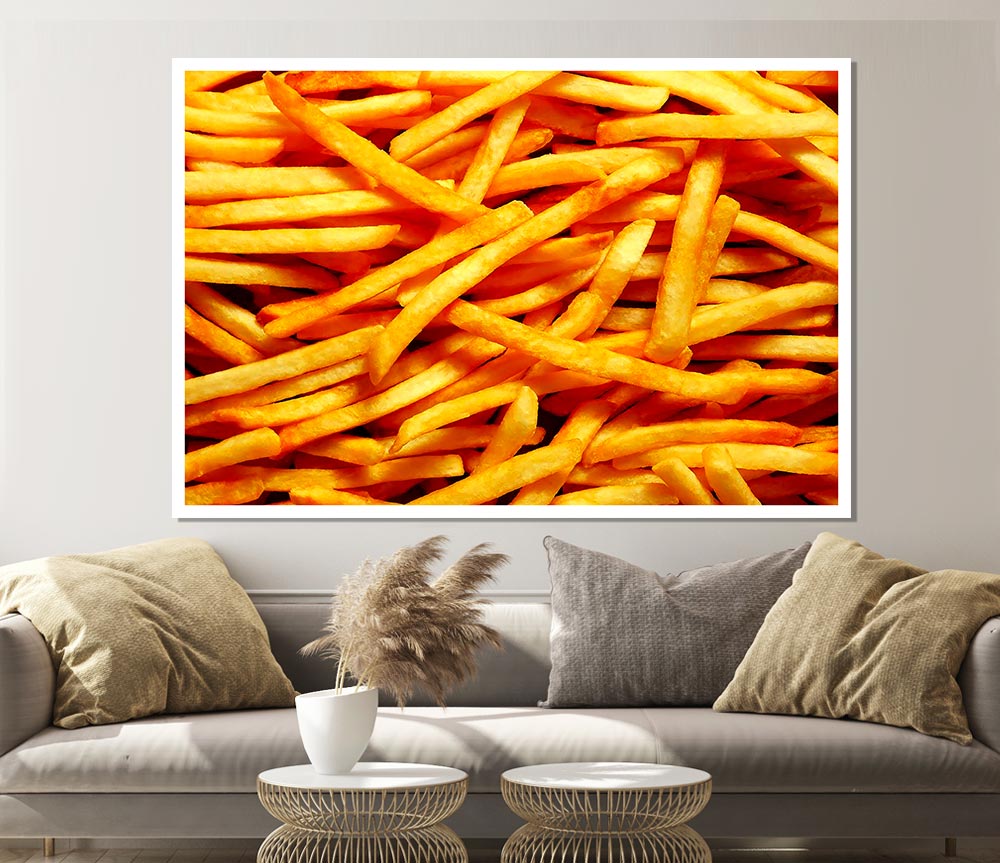 Any One For Chips canvas poster featuring vibrant colors and playful design, ready to display or frame.