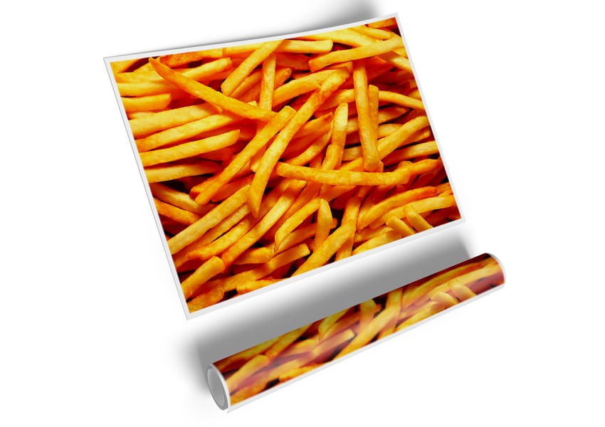 Any One For Chips canvas poster featuring vibrant colors and playful design, ready to display or frame.