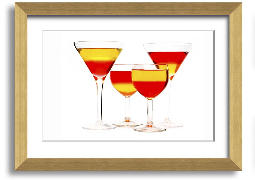 Anyone For Mixed Cocktails framed print with vibrant cocktail illustrations, available in various frame colours, ready to hang.