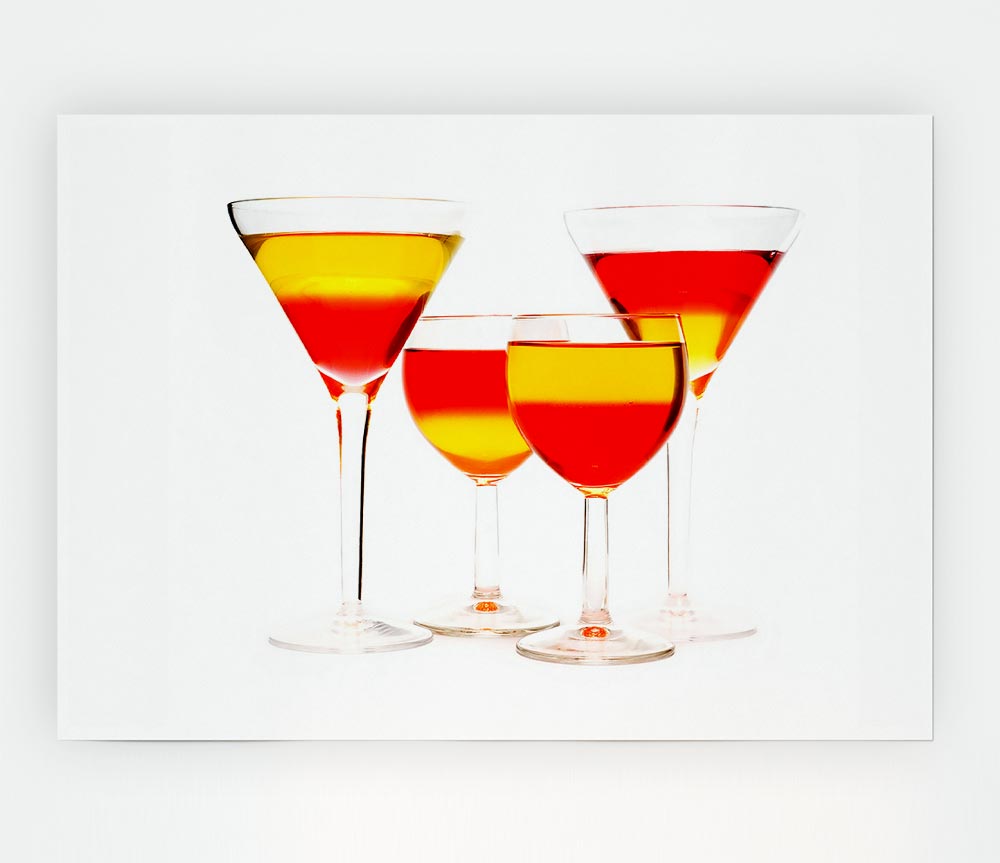 Anyone For Mixed Cocktails canvas poster featuring vibrant cocktail designs, perfect for home decor.