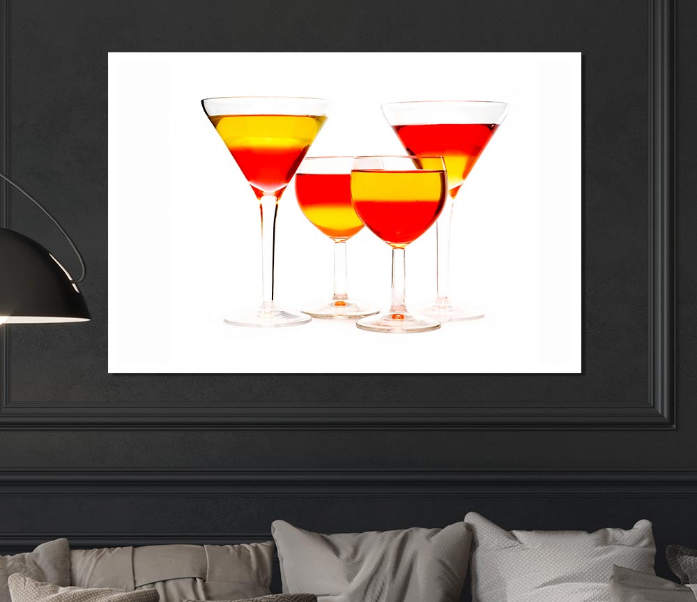 Anyone For Mixed Cocktails canvas poster featuring vibrant cocktail designs, perfect for home decor.