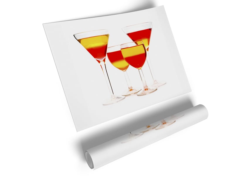 Anyone For Mixed Cocktails canvas poster featuring vibrant cocktail designs, perfect for home decor.