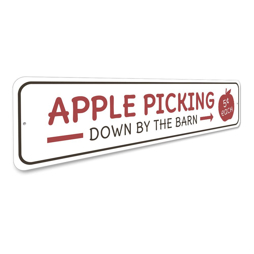 A beautifully crafted Apple Sign made of high-quality aluminum, featuring customizable text and pre-drilled holes for easy mounting.