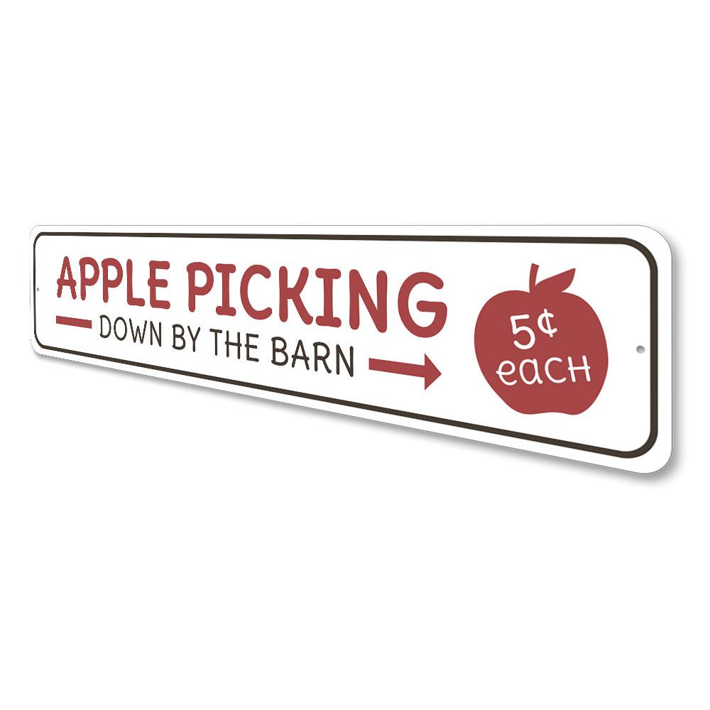 A beautifully crafted Apple Sign made of high-quality aluminum, featuring customizable text and pre-drilled holes for easy mounting.