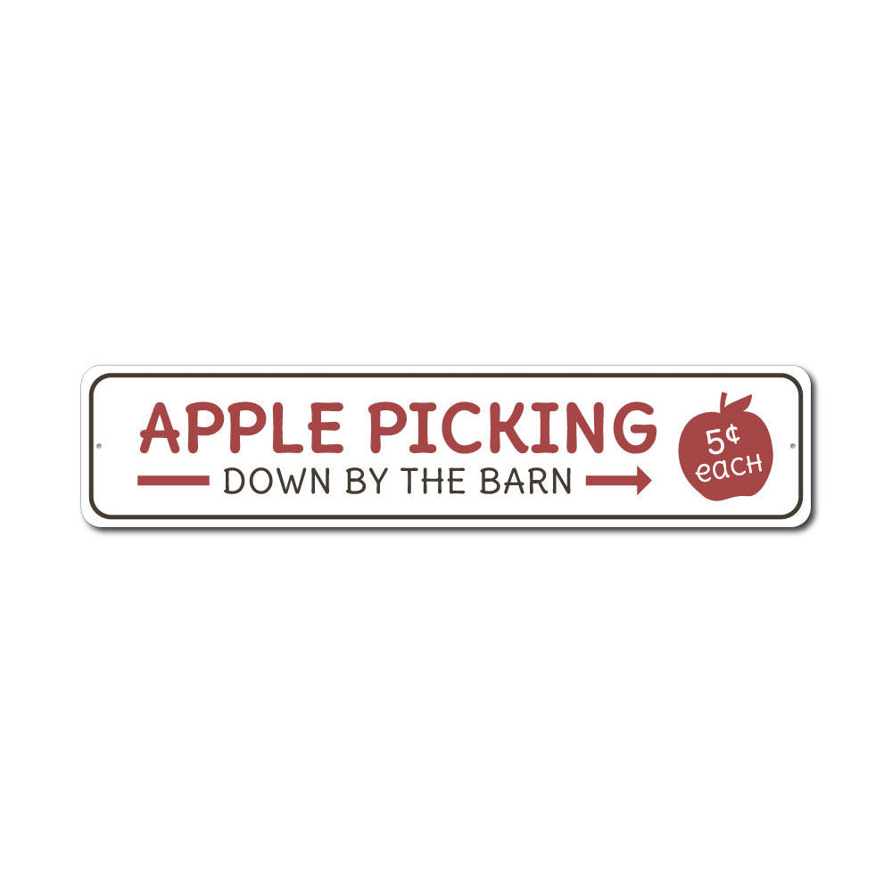 A beautifully crafted Apple Sign made of high-quality aluminum, featuring customizable text and pre-drilled holes for easy mounting.