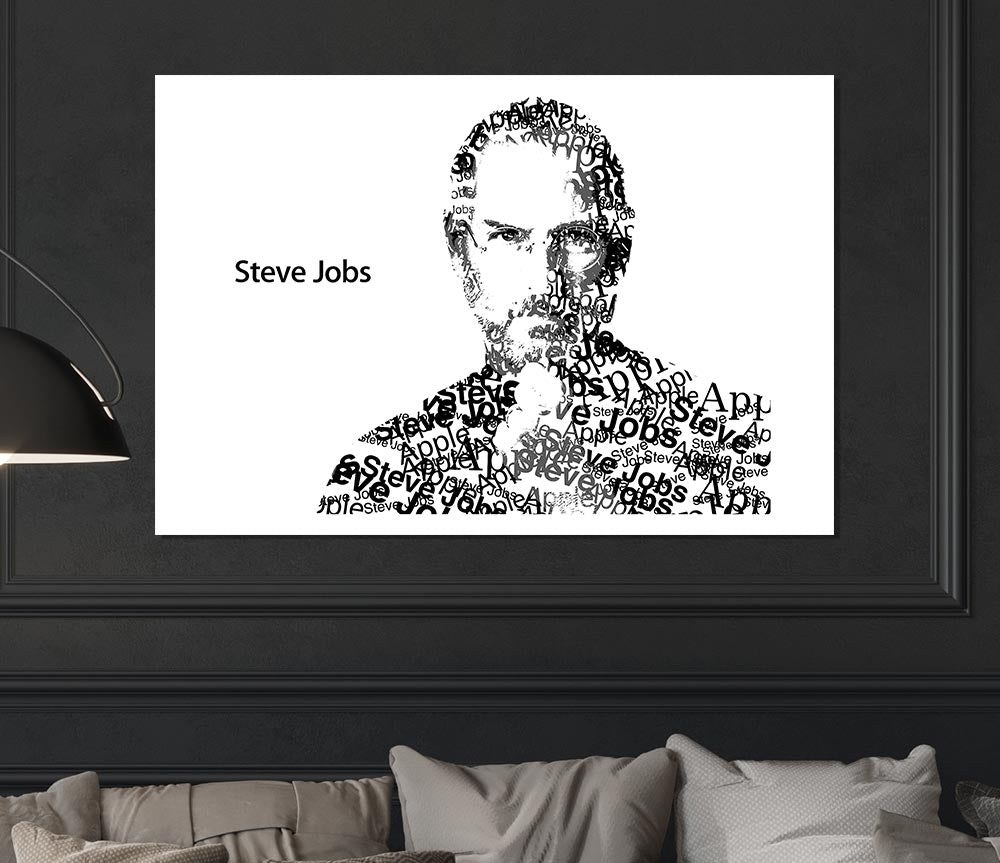 High-quality canvas poster of Steve Jobs, showcasing his iconic image and legacy in technology.