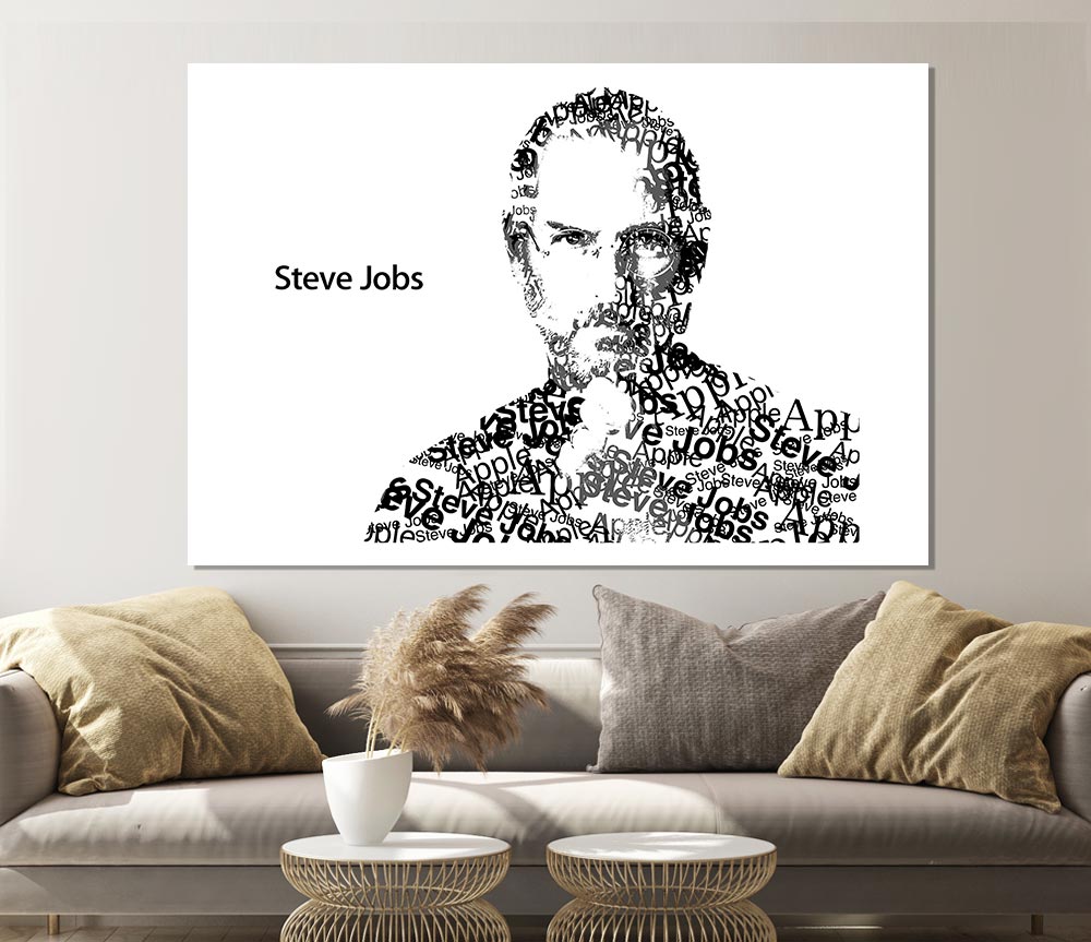 High-quality canvas poster of Steve Jobs, showcasing his iconic image and legacy in technology.