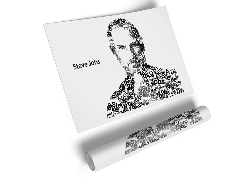 High-quality canvas poster of Steve Jobs, showcasing his iconic image and legacy in technology.