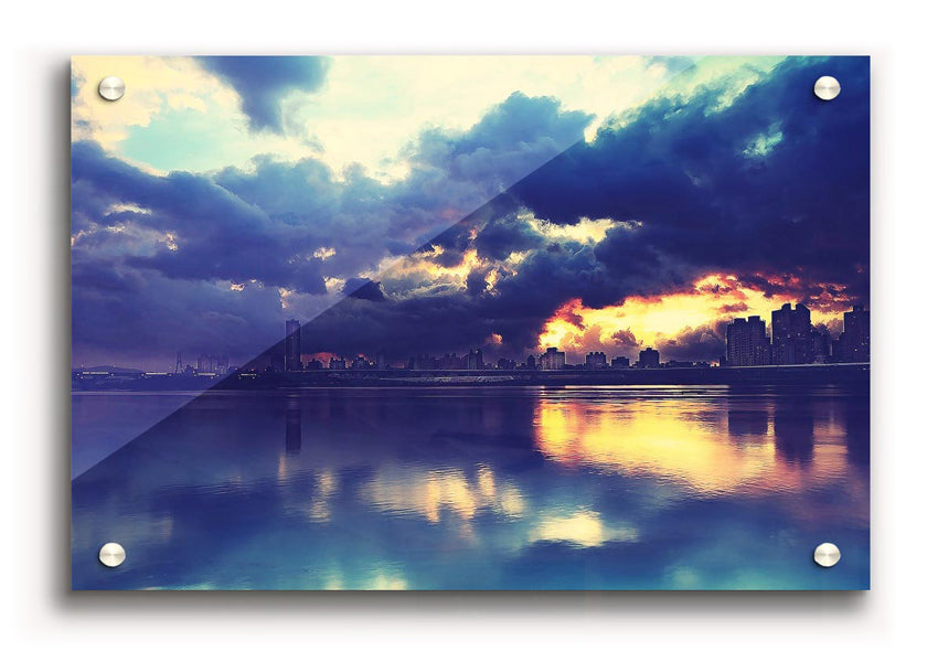 Apocalyptic Sunset acrylic print showcasing vibrant colors and dramatic sunset imagery on 5mm thick acrylic glass.