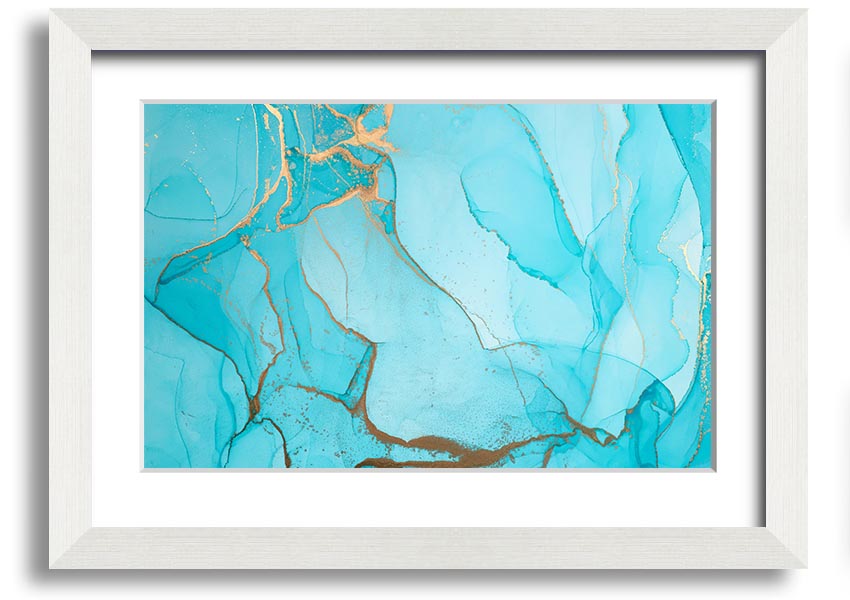 Aqua Fusion Glitter framed print showcasing vibrant glitter design in a stylish frame, ready to hang.