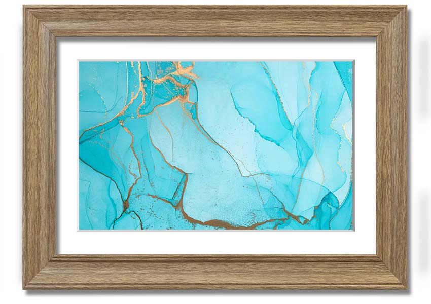 Aqua Fusion Glitter framed print showcasing vibrant glitter design in a stylish frame, ready to hang.