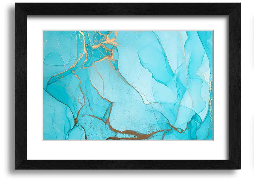 Aqua Fusion Glitter framed print showcasing vibrant glitter design in a stylish frame, ready to hang.