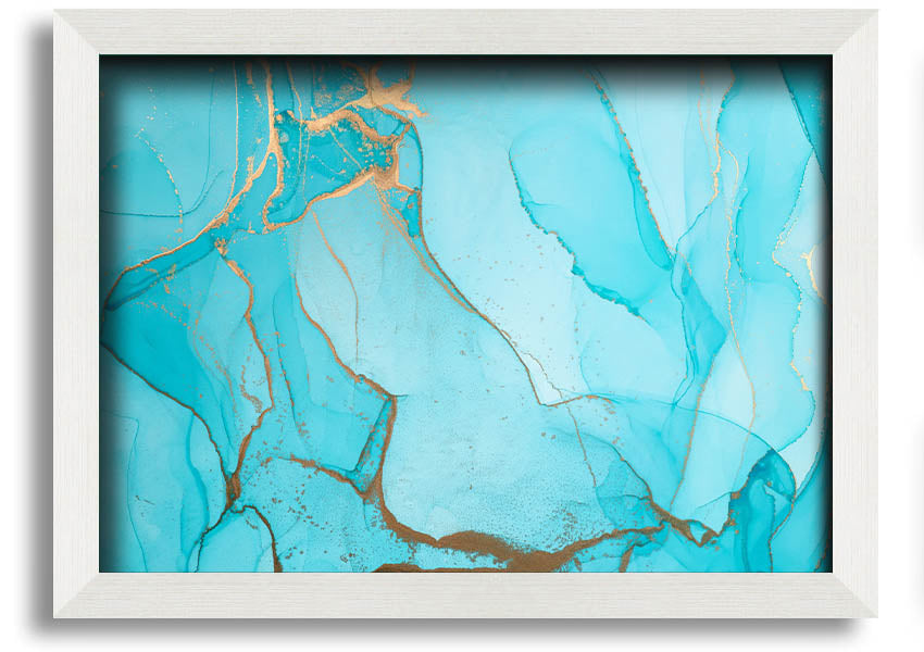 Aqua Fusion Glitter framed print showcasing vibrant glitter design in a stylish frame, ready to hang.