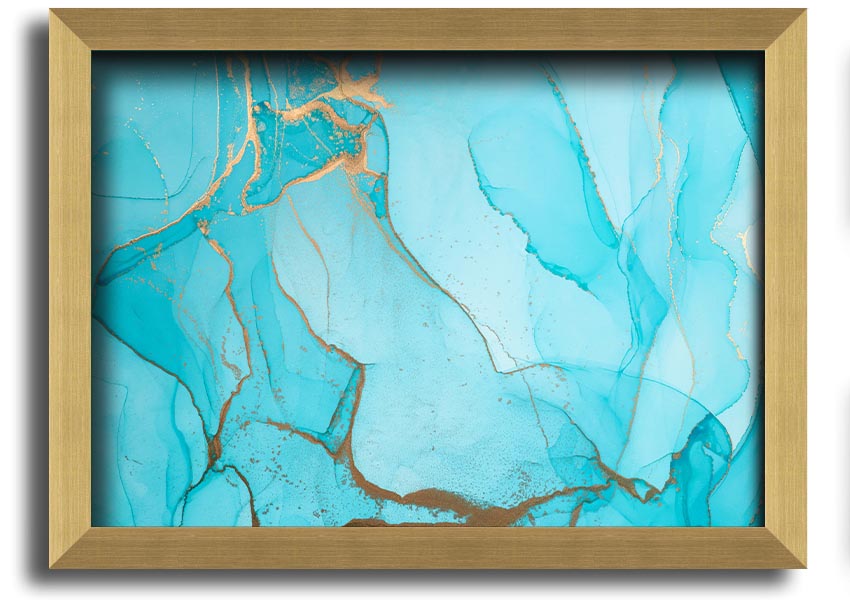 Aqua Fusion Glitter framed print showcasing vibrant glitter design in a stylish frame, ready to hang.