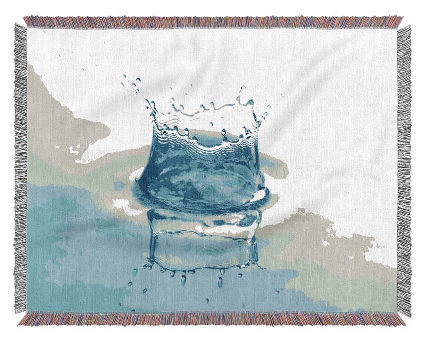 Aqua Splash throw blanket made from 100% cotton, featuring a luxurious thermal weave design, perfect for bed or couch.