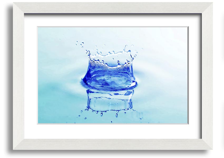 Aqua Splash framed print showcasing vibrant water splash design in a stylish frame.