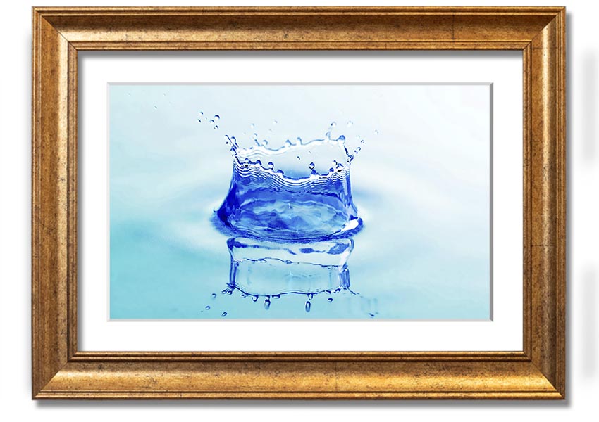 Aqua Splash framed print showcasing vibrant water splash design in a stylish frame.