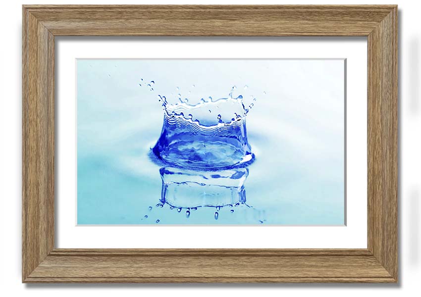 Aqua Splash framed print showcasing vibrant water splash design in a stylish frame.