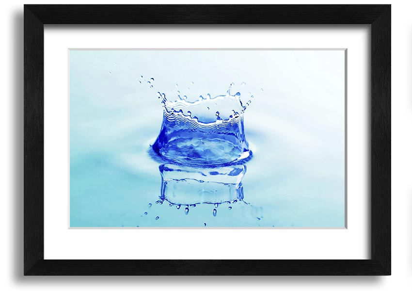 Aqua Splash framed print showcasing vibrant water splash design in a stylish frame.