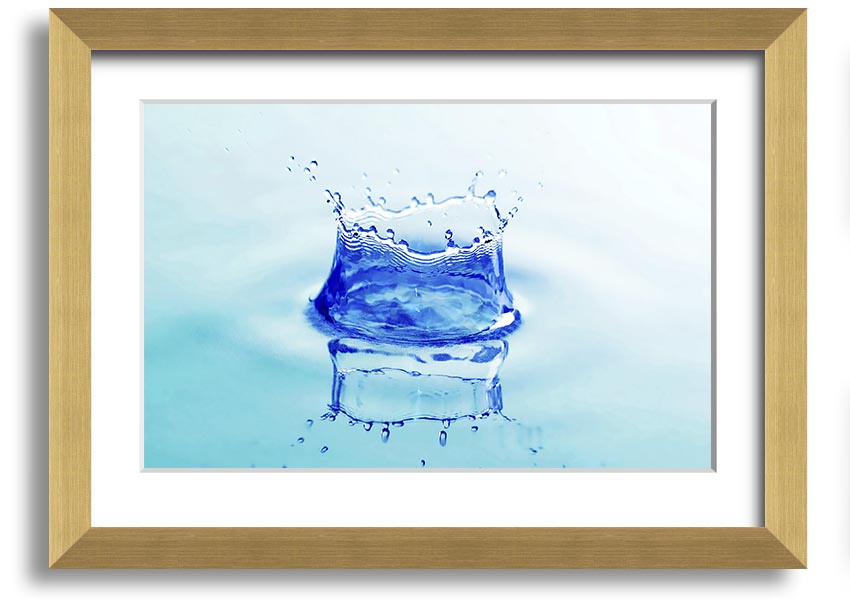 Aqua Splash framed print showcasing vibrant water splash design in a stylish frame.