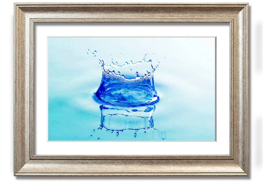 Aqua Splash framed print showcasing vibrant water splash design in a stylish frame.