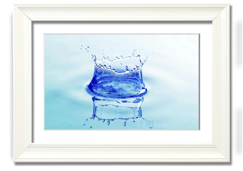 Aqua Splash framed print showcasing vibrant water splash design in a stylish frame.